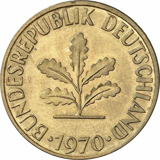 Реверс монеты - 10 пфеннигов 1970 года F - цена  монеты - Германия, ФРГ