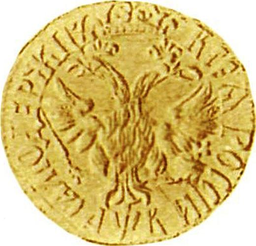 Реверс монеты - Двойной червонец (2 дуката) ҂АΨΒ (1702) года - цена золотой монеты - Россия, Петр I