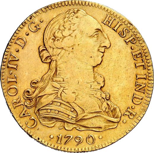 Avers 8 Escudos 1790 Mo FM Inschrift "CAROL IV" - Goldmünze Wert - Mexiko, Karl IV