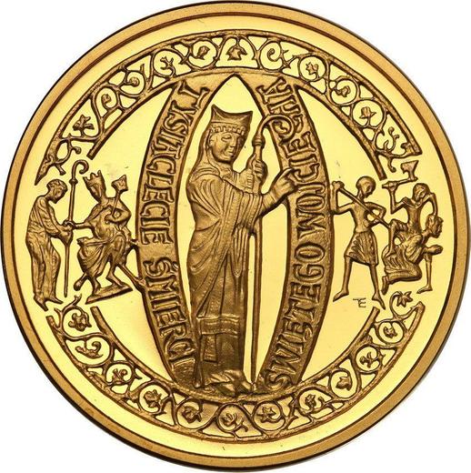 Reverso 200 eslotis 1997 MW ET "1000 aniversario de la muerte de San Adalberto de Praga" - valor de la moneda de oro - Polonia, República moderna