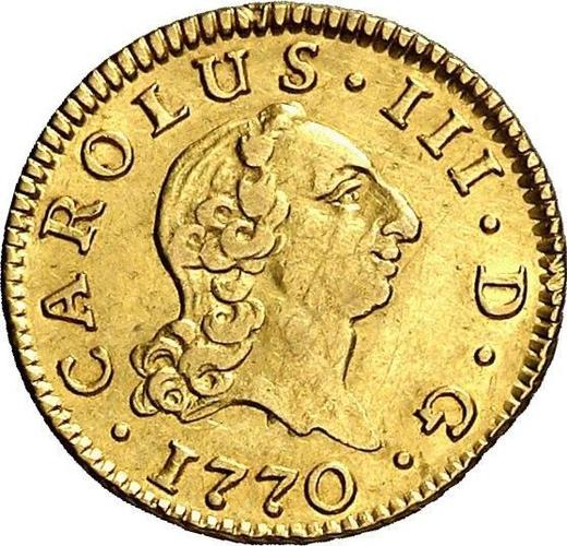 Obverse 1/2 Escudo 1770 S CF - Gold Coin Value - Spain, Charles III