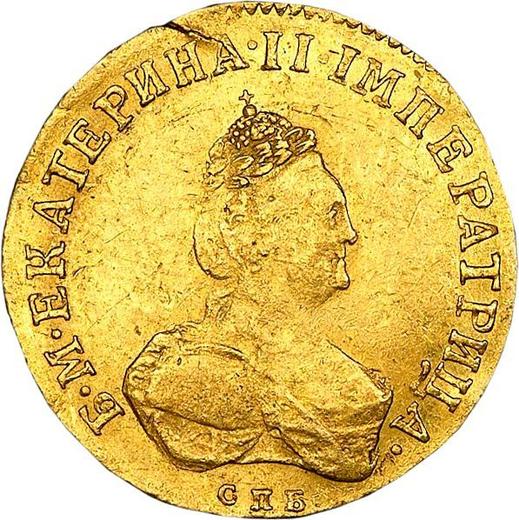 Аверс монеты - Червонец (Дукат) 1796 года СПБ - цена золотой монеты - Россия, Екатерина II