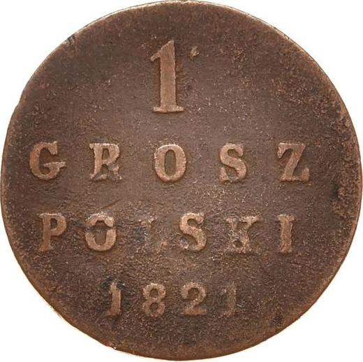 Reverso 1 grosz 1821 IB "Cola larga" - valor de la moneda  - Polonia, Zarato de Polonia
