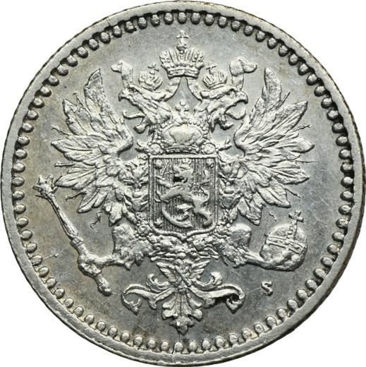 Аверс монеты - 50 пенни 1865 года S - цена серебряной монеты - Финляндия, Великое княжество
