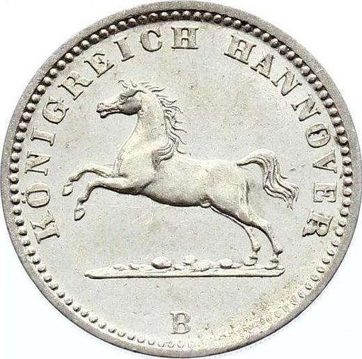 Awers monety - Grosz 1866 B - cena srebrnej monety - Hanower, Jerzy V
