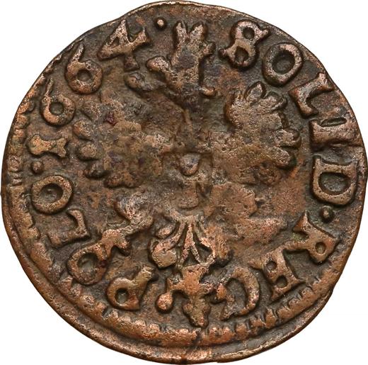 Rewers monety - Szeląg 1664 TLB "Boratynka koronna" - cena  monety - Polska, Jan II Kazimierz