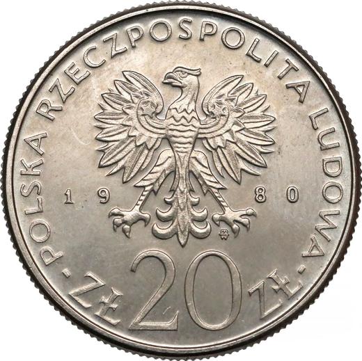 Obverse Pattern 20 Zlotych 1980 MW "50 Years of Dar Pomorza" Copper-Nickel -  Coin Value - Poland, Peoples Republic