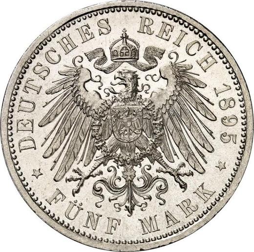 Reverso 5 marcos 1895 A "Sajonia-Coburgo y Gotha" - valor de la moneda de plata - Alemania, Imperio alemán