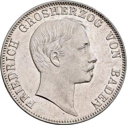 Аверс монеты - Талер 1861 года - цена серебряной монеты - Баден, Фридрих I
