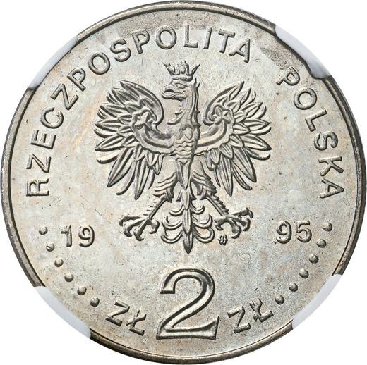 Anverso Pruebas 2 eslotis 1995 "Katyń, Mednoe, Járkov - 1940" Canto liso - valor de la moneda  - Polonia, República moderna
