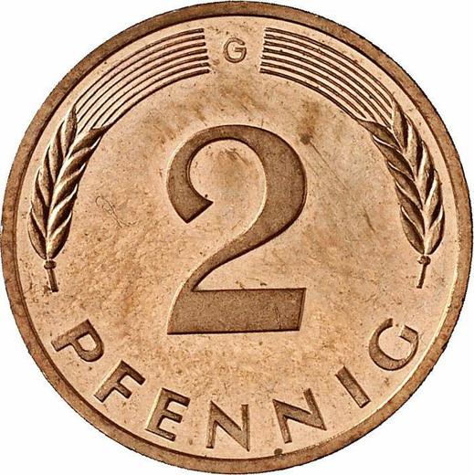 Аверс монеты - 2 пфеннига 1996 года G - цена  монеты - Германия, ФРГ
