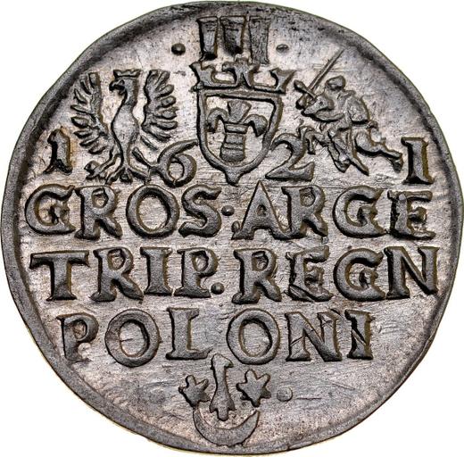Reverso Trojak (3 groszy) 1621 "Casa de moneda de Cracovia" - valor de la moneda de plata - Polonia, Segismundo III