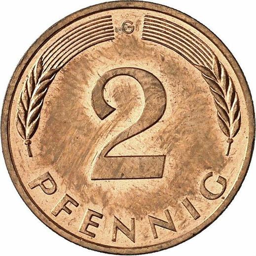 Аверс монеты - 2 пфеннига 1991 года G - цена  монеты - Германия, ФРГ