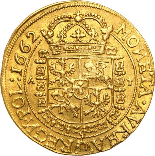 Rewers monety - Dwudukat 1662 AT "Typ 1654-1667" - cena złotej monety - Polska, Jan II Kazimierz