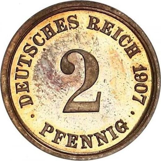 Аверс монеты - 2 пфеннига 1907 года F "Тип 1904-1916" - цена  монеты - Германия, Германская Империя