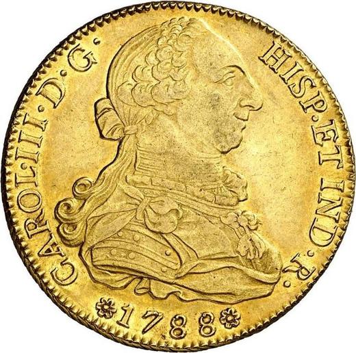 Obverse 8 Escudos 1788 S C - Spain, Charles III