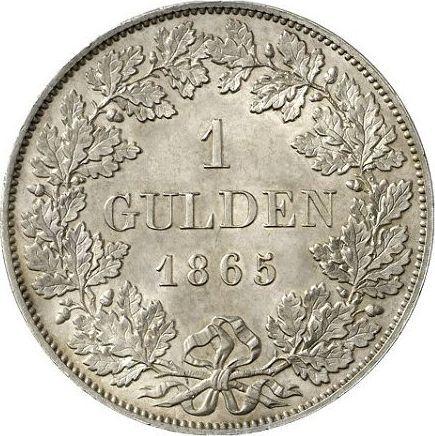 Rewers monety - 1 gulden 1865 - cena srebrnej monety - Bawaria, Ludwik II
