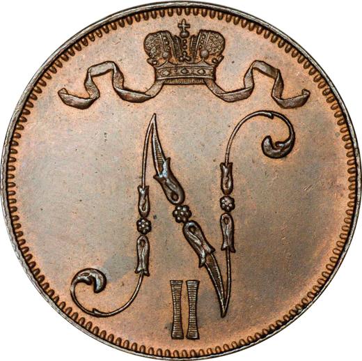 Аверс монеты - 5 пенни 1914 года - цена  монеты - Финляндия, Великое княжество