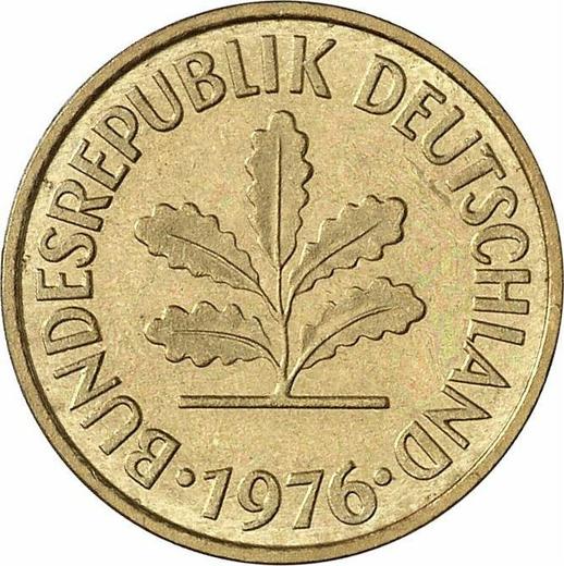 Reverso 5 Pfennige 1976 F - valor de la moneda  - Alemania, RFA