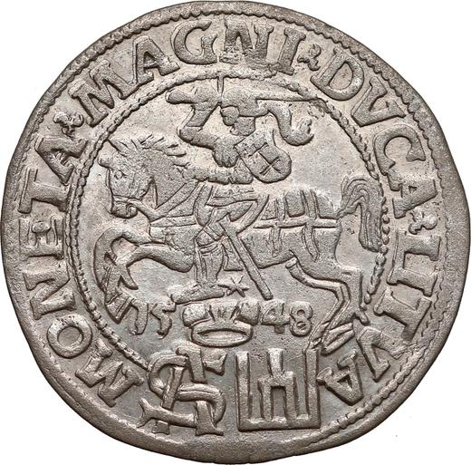 Rewers monety - 1 grosz 1548 "Litwa" - cena srebrnej monety - Polska, Zygmunt II August