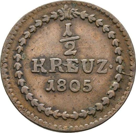 Реверс монеты - 1/2 крейцера 1805 года - цена  монеты - Баден, Карл Фридрих