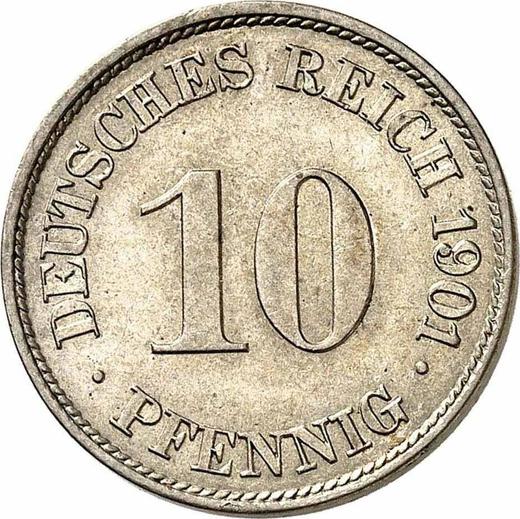 Аверс монеты - 10 пфеннигов 1901 года J "Тип 1890-1916" - цена  монеты - Германия, Германская Империя