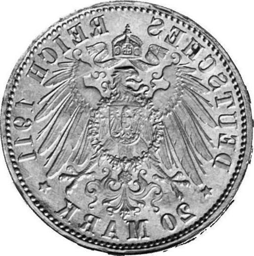 Anverso 20 marcos 1911 A "Prusia" Moneda incusa - valor de la moneda de oro - Alemania, Imperio alemán