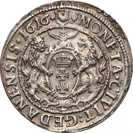Reverso Ort (18 groszy) 1616 SA "Gdańsk" - valor de la moneda de plata - Polonia, Segismundo III