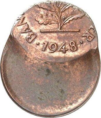 Реверс монеты - 1 пфенниг 1948-1949 года "Bank deutscher Länder" Смещение штемпеля - цена  монеты - Германия, ФРГ