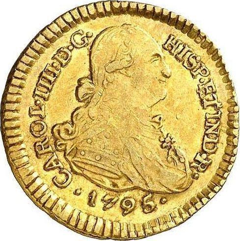 Awers monety - 1 escudo 1795 P JF - cena złotej monety - Kolumbia, Karol IV