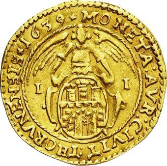 Реверс монеты - Дукат 1639 года II "Торунь" - цена золотой монеты - Польша, Владислав IV