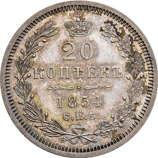 Reverse 20 Kopeks 1854 СПБ HI "Eagle 1854-1858" - Silver Coin Value - Russia, Nicholas I