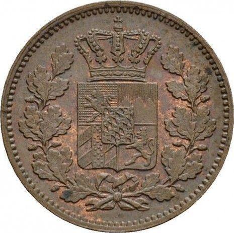 Аверс монеты - 2 пфеннига 1862 года - цена  монеты - Бавария, Максимилиан II