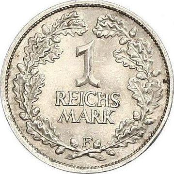 Реверс монеты - 1 рейхсмарка 1927 года F - цена серебряной монеты - Германия, Bеймарская республика