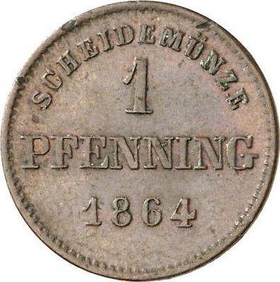 Реверс монеты - 1 пфенниг 1864 года - цена  монеты - Бавария, Максимилиан II