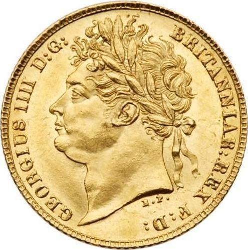 Awers monety - 1/2 suwerena 1821 BP "Tarcza ozdobiona" - cena złotej monety - Wielka Brytania, Jerzy IV