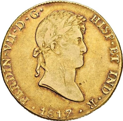 Аверс монеты - 8 эскудо 1817 года JP - цена золотой монеты - Перу, Фердинанд VII