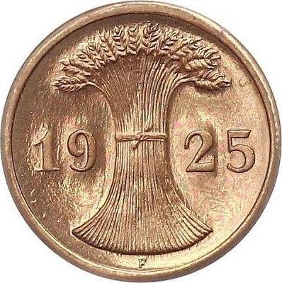 Reverse 2 Reichspfennig 1925 F -  Coin Value - Germany, Weimar Republic