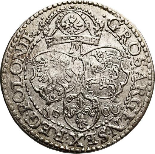 Реверс монеты - Шестак (6 грошей) 1600 года M - цена серебряной монеты - Польша, Сигизмунд III Ваза