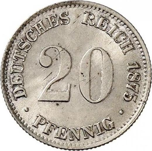 Anverso 20 Pfennige 1875 G "Tipo 1873-1877" - valor de la moneda de plata - Alemania, Imperio alemán