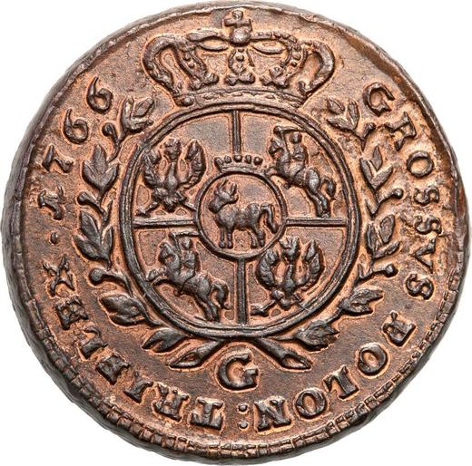 Реверс монеты - Трояк (3 гроша) 1766 года G - цена  монеты - Польша, Станислав II Август