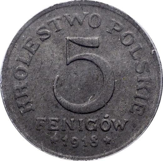 Rewers monety - 5 fenigów 1918 FF - cena  monety - Polska, Królestwo Polskie