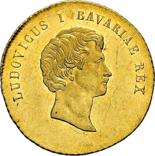 Awers monety - Dukat 1830 - cena złotej monety - Bawaria, Ludwik I