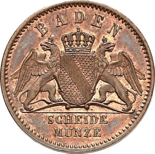 Anverso Medio kreuzer 1867 - valor de la moneda  - Baden, Federico I