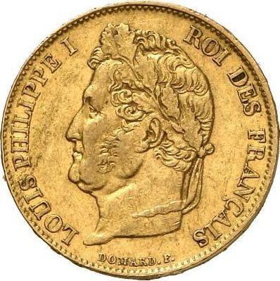 Аверс монеты - 20 франков 1833 года W "Тип 1832-1848" Лилль - цена золотой монеты - Франция, Луи-Филипп I