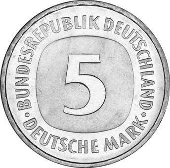 Anverso 5 marcos 1981 G - valor de la moneda  - Alemania, RFA