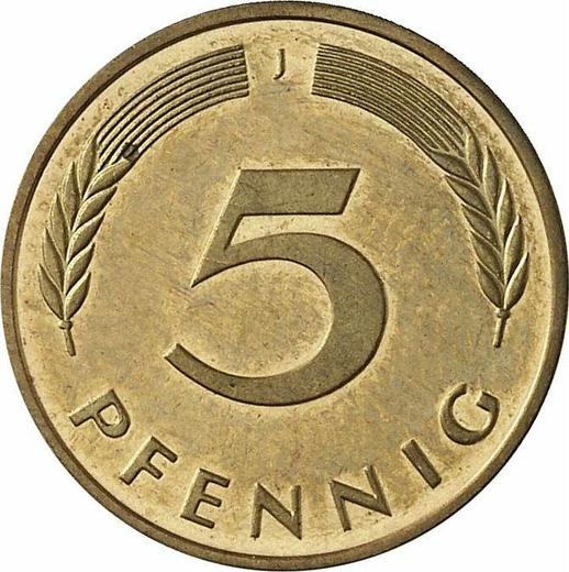Аверс монеты - 5 пфеннигов 1996 года J - цена  монеты - Германия, ФРГ