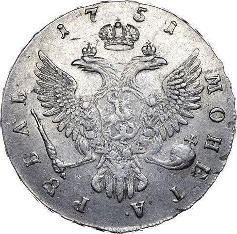 Reverso 1 rublo 1751 ММД "Tipo Moscú" - valor de la moneda de plata - Rusia, Isabel I