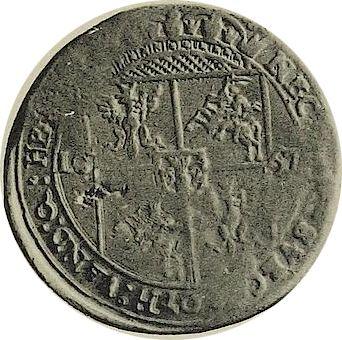 Reverso Ort (18 groszy) 1657 "Retrato en cota de malla" - valor de la moneda de plata - Polonia, Juan II Casimiro