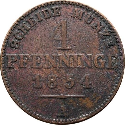 Реверс монеты - 4 пфеннига 1854 года A - цена  монеты - Пруссия, Фридрих Вильгельм IV